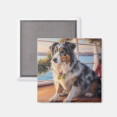 Australische Herder Kerstmis Cruise: Pawsome Magneet (Voorkant / Achterkant)