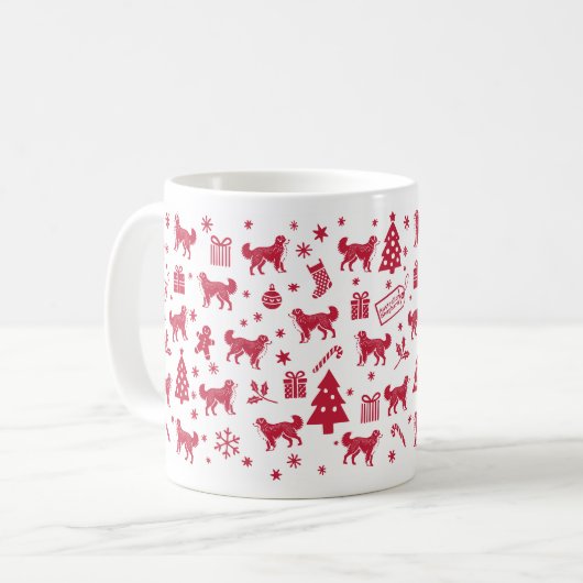 Australische herder Kerstmis Design Koffiemok (Voorkant links)