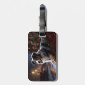 Australische herder Kerstmis Feestelijk Seizoen Bagagelabel (Achterkant verticaal)