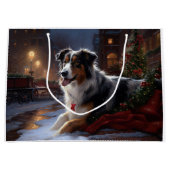 Australische herder Kerstmis Feestelijk Seizoen Groot Cadeauzakje (Voorkant)