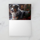 Australische herder Kerstmis Feestelijk Seizoen Kaart (Binnen)