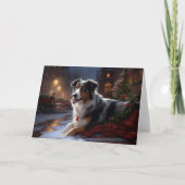 Australische herder Kerstmis Feestelijk Seizoen Kaart (Voorkant)