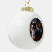 Australische herder Kerstmis Feestelijk Seizoen Keramische Bal Ornament (Links)