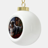 Australische herder Kerstmis Feestelijk Seizoen Keramische Bal Ornament (Rechts)