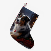 Australische herder Kerstmis Feestelijk Seizoen Kleine Kerstsok (Voorkant (Hangend))