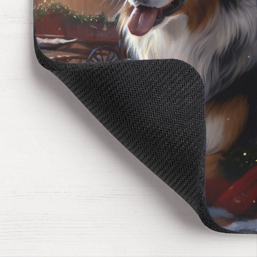 Australische herder Kerstmis Feestelijk Seizoen Muismat (Hoek)