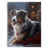 Australische herder Kerstmis Feestelijk Seizoen Notitieboek (Voorkant)