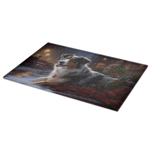 Australische herder Kerstmis Feestelijk Seizoen Snijplank (Hoek)