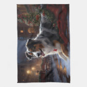 Australische herder Kerstmis Feestelijk Seizoen Theedoek (Verticaal)
