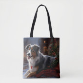 Australische herder Kerstmis Feestelijk Seizoen Tote Bag (Voorkant)