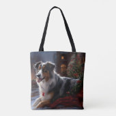 Australische herder Kerstmis Feestelijk Seizoen Tote Bag (Achterkant)