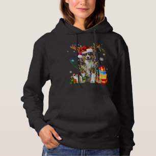 Australische Herder Kerstmis Hond Rendier Grappig Hoodie
