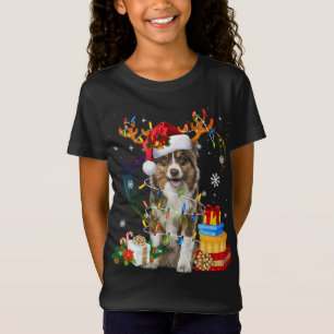 Australische Herder Kerstmis Hond Rendier Grappig T-shirt