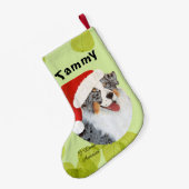 Australische herder "Kerstmis" schilderen Kleine Kerstsok (Achterkant (Hangend))