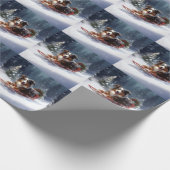 Australische Herder Kerstmis sneeuw winter Cadeaupapier (Hoek)