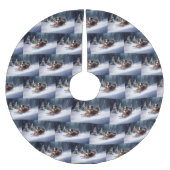 Australische Herder Kerstmis sneeuw winter Kerstboom Rok (Voorkant)