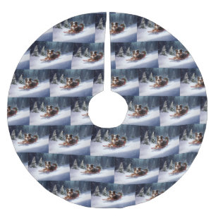 Australische Herder Kerstmis sneeuw winter Kerstboom Rok