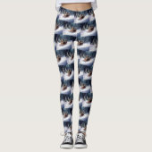 Australische Herder Kerstmis sneeuw winter Leggings (Voorkant)