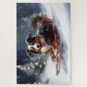 Australische Herder Kerstmis sneeuw winter Legpuzzel (Verticaal)