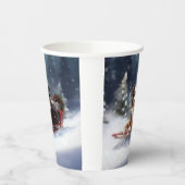 Australische Herder Kerstmis sneeuw winter Papieren Bekers (Links)