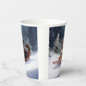Australische Herder Kerstmis sneeuw winter Papieren Bekers (Rechts)