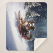 Australische Herder Kerstmis sneeuw winter Sherpa Deken (Voorkant)
