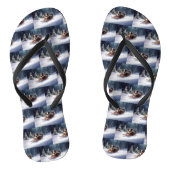 Australische Herder Kerstmis sneeuw winter Teenslippers (Voetbed)