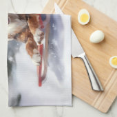 Australische Herder Kerstmis sneeuw winter Theedoek (Quarter Fold)