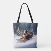 Australische Herder Kerstmis sneeuw winter Tote Bag (Achterkant)