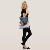 Australische Herder Kerstmis sneeuw winter Tote Bag (Op model)
