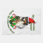 Australische Herder Kerstmis Theedoek (Horizontaal)