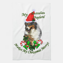 Australische Herder Kerstmis Theedoek