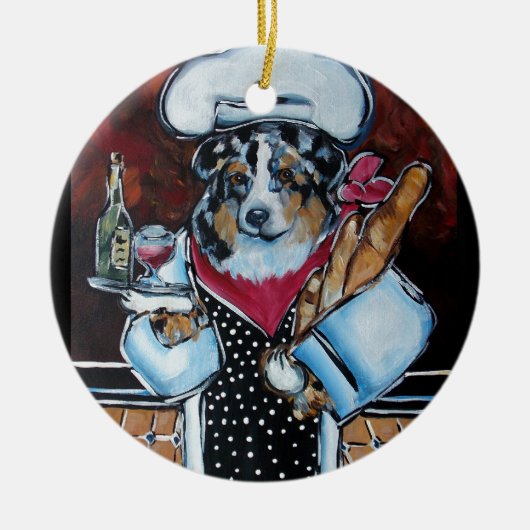 AUSTRALISCHE HERDER KOK KERAMISCH ORNAMENT (Voorkant)