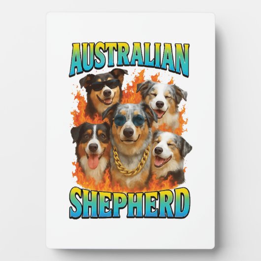 Australische Herder Kopie Fotoplaat (voorkant)