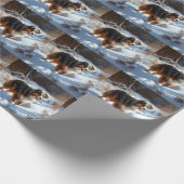 Australische Herder Laat het Sneeuwen Kerstmis Cadeaupapier (Hoek)