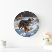 Australische Herder Laat het Sneeuwen Kerstmis Grote Klok (Huis)