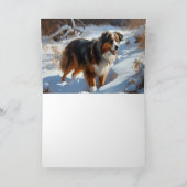 Australische Herder Laat het Sneeuwen Kerstmis Kaart (Binnen)