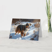 Australische Herder Laat het Sneeuwen Kerstmis Kaart (Voorkant)