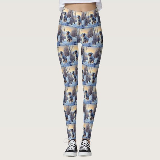 Australische Herder Laat het Sneeuwen Kerstmis Leggings (Voorkant)