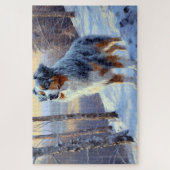 Australische Herder Laat het Sneeuwen Kerstmis Legpuzzel (Verticaal)