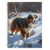 Australische Herder Laat het Sneeuwen Kerstmis Notitieboek (Voorkant)
