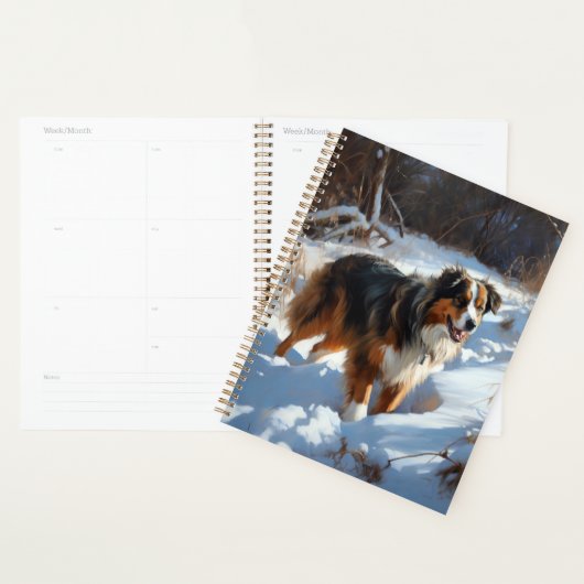 Australische Herder Laat het Sneeuwen Kerstmis Planner (Display)