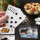 Australische Herder Laat het Sneeuwen Kerstmis Pokerkaarten (Insitu)