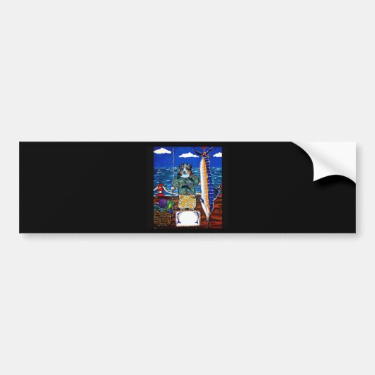 Australische Herder Marlin Vissen Bumpersticker (Voorkant)