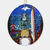 Australische Herder Marlin Vissen Keramisch Ornament (Links)