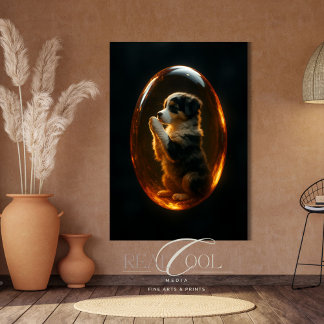 Australische Herder Memorial Amber Kunstprint Poster