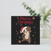 Australische Herder Merry Christmas Winter Uitnodi Kaart (Staand voorkant)