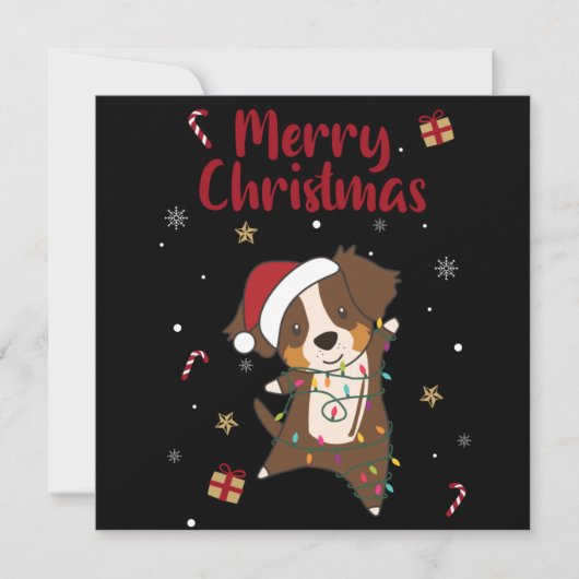 Australische Herder Merry Christmas Winter Uitnodi Kaart (Voorkant)