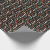 Australische herder met kerstcadeaus open haard cadeaupapier (Hoek)