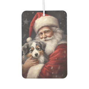 Australische herder met Kerstman Kerst Luchtverfrisser